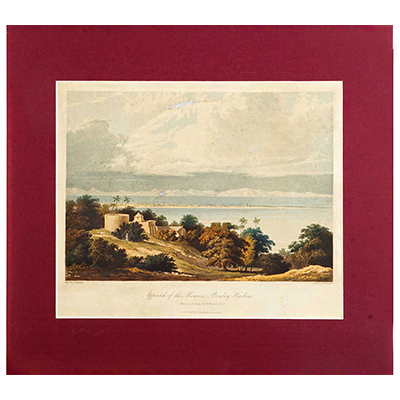 Two hand-coloured lithographs of Bombay Harbour