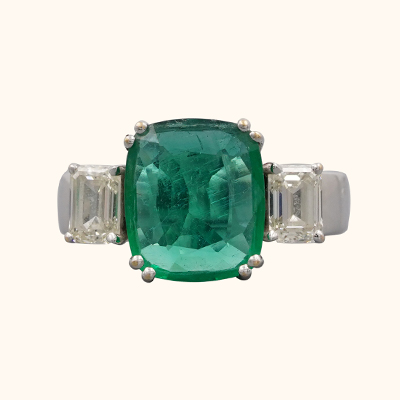 Emerald and Diamond Ring