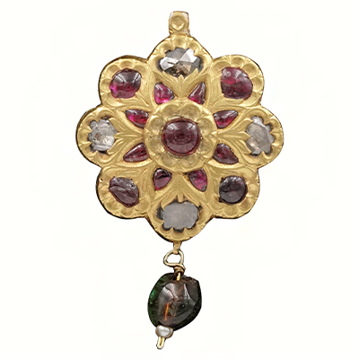 Mughal Ruby, Diamond & Enamel Pendant