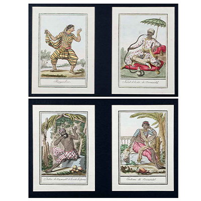 A set of four prints in two mounts by Sauveur, JGS