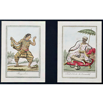 A SET OF FOUR HAND-COLOURED LITHOGRAPHS BY SAUVEUR, JGS