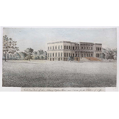 NORTH EAST VIEW OF THE MILITRAY ORPHAN HOUSE NEAR CALCUTTA FOR THE CHILDREN OF OFFICERS