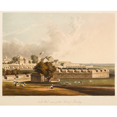 NORTH WEST VIEW OF THE FORT OF BOMBAY BY GRINDLAY