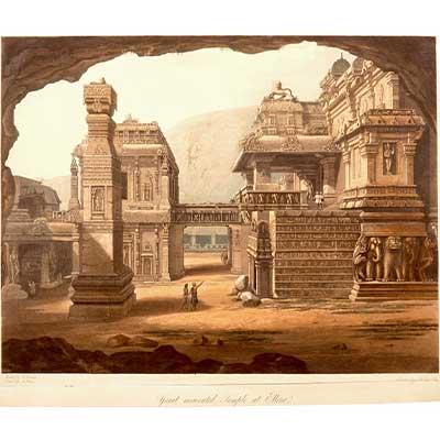 GREAT EXCAVATED TEMPLE AT ELLORA BY GRINDLAY