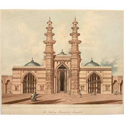 THE SHAKING MINARETS AT AHMEDABAD BY GRINDLAY