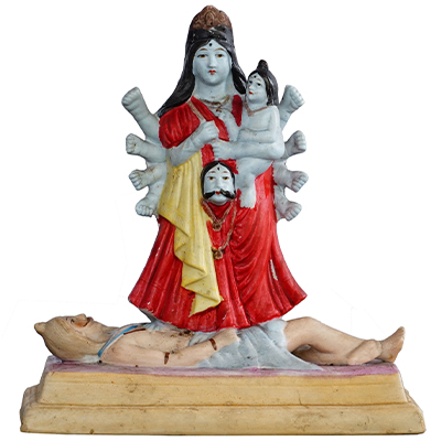 HAND PAINTED PORCELAIN FIGURE OF KALI