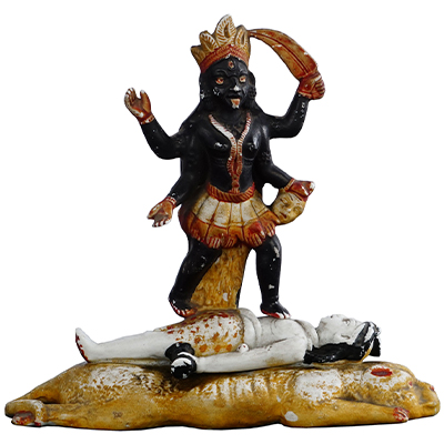 HAND PAINTED PORCELAIN FIGURE OF KALI