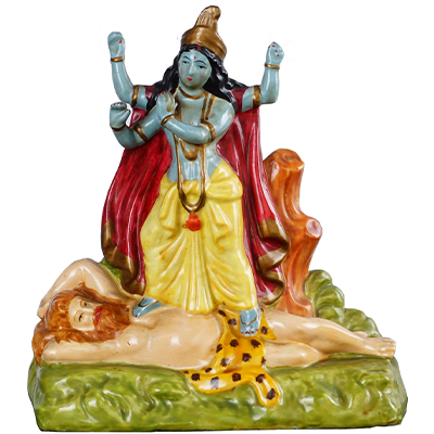 HAND PAINTED PORCELAIN FIGURE OF KALI