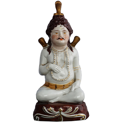 HAND PAINTED PORCELAIN FIGURE OF SHIVA