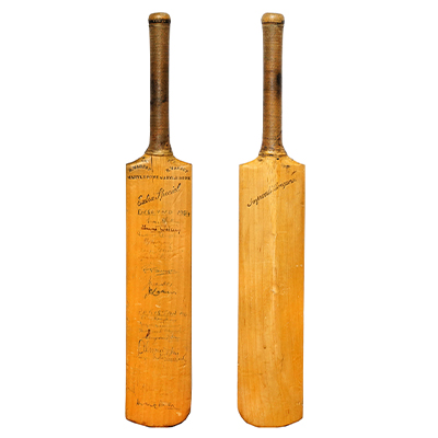 ENGLAND VS PAKISTAN TEAM 1954 SIGNED MINI BAT