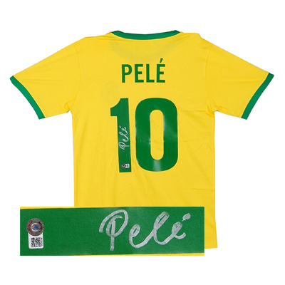 SIGNED PELE'S T-SHIRT WITH BAS CERTIFICATE