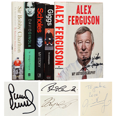 SET OF FIVE AUTOBIOGRAPHYS OF FOOTBALLERS