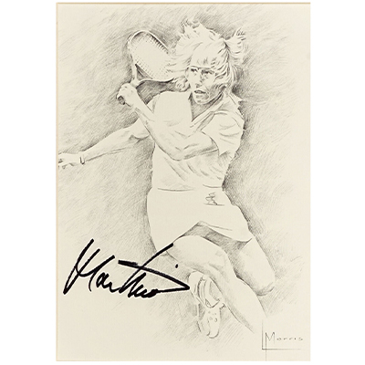 MARTINA NAVRATILOVA AUTOGRAPHED CARICATURE 