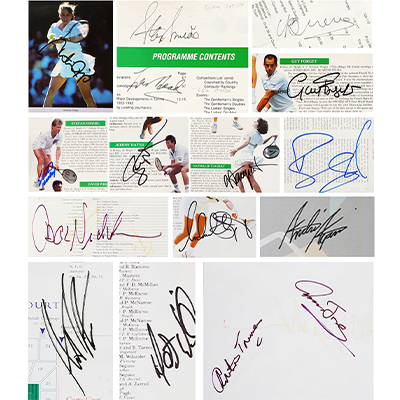 SET OF THREE MAGAZINES WITH AUTOGRAPHS OF VARIOUS TENNIS PLAYERS