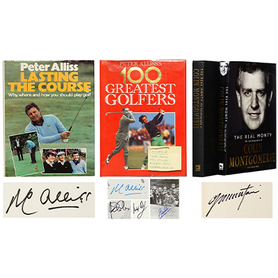 SET OF THREE BOOKS (I) LASTING THE COURSE (II) PETER ALLISS'S 100 GREATEST GOLFERS (III) THE REAL MONTY THE AUTOBIOGRAPHY OF COLIN MONTGOMERIE