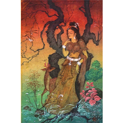 SHAKUNTALA WITH DEER