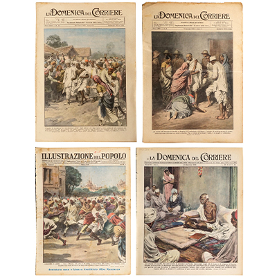 A SET OF 6 EUROPEAN MAGAZINES FEATURING INDIAN FREEDOM STRUGGLE  ON COVER PAGE