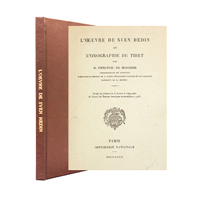 L'OEUVRE DE SVEN HEDIN ET L'OROGRAPHIE DU TIBET (THE WORK OF SVEN HEDIN AND THE OROGRAPHY OF TIBET)